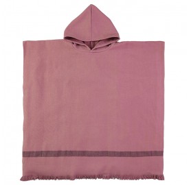 Poncho adulte en éponge de coton bio Rose Boudoir