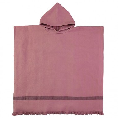 Poncho adulte en éponge de coton bio Rose Boudoir