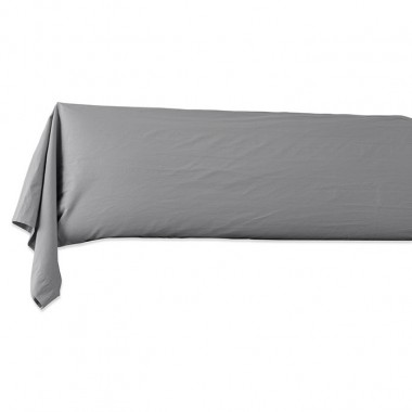 Taie de traversin en coton lavé percale bio Gris Cendre