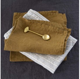 Serviette de table Caramel et rayure Albert Caramel