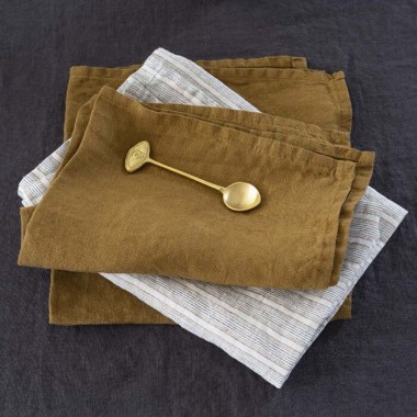 Serviette de table Caramel et rayure Albert Caramel