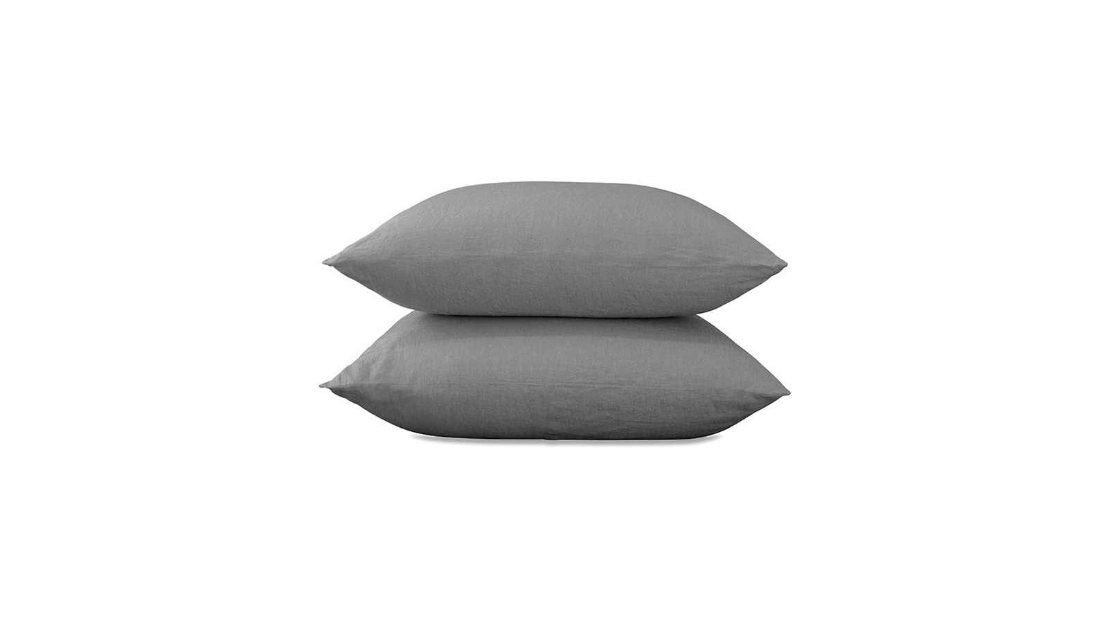 Taies d'oreiller rectangulaires 50 x 70 cm en lin lavé uni x2  Gris Cendre