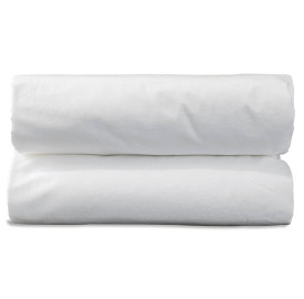 Drap housse 2 personnes en coton lavé percale bio Petit Lait
