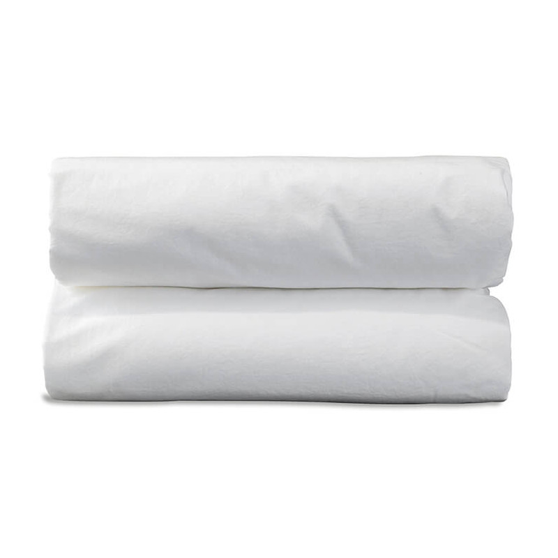 Drap housse 2 personnes en coton lavé percale bio Petit Lait Drap housse 2 personnes en coton lavé percale bio Petit Lait