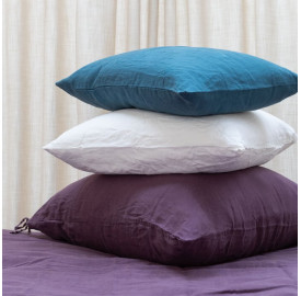 Drap housse lin lavé Vieille Prune pour parure