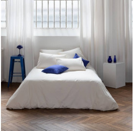 Housse de couette 2 personnes en coton lavé percale bio Petit Lait