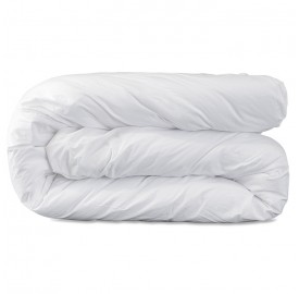 Housse de couette 1 personne 140 x 200 cm en coton lavé percale Blanc Optique