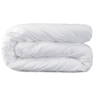 Housse de couette 1 personne 140 x 200 cm en coton lavé percale Blanc Optique