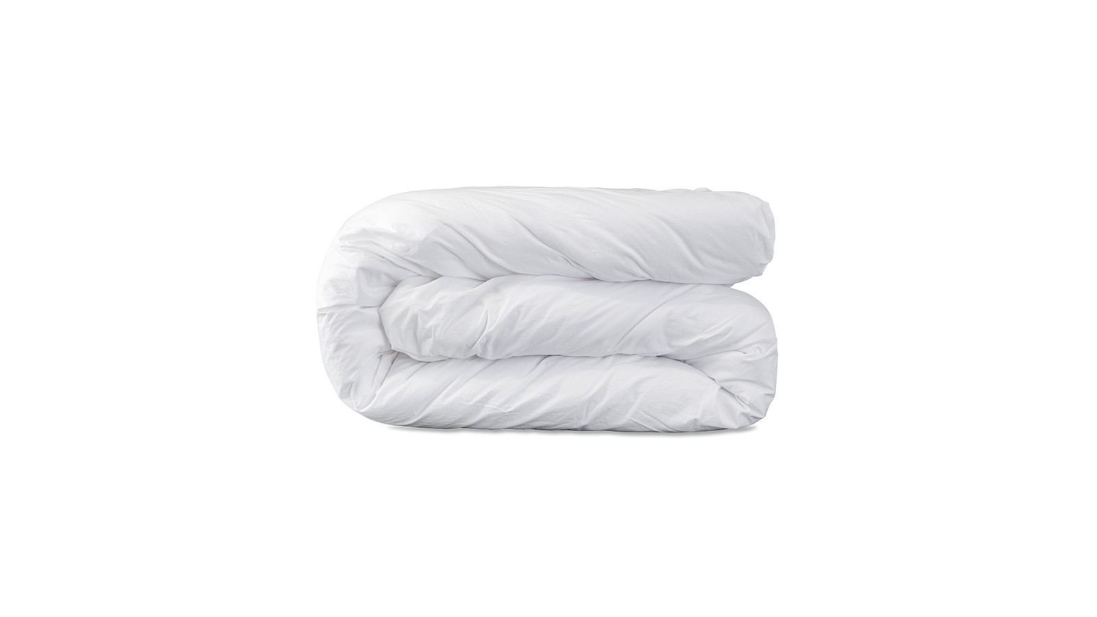 Housse de couette 1 personne 140 x 200 cm en coton lavé percale Blanc Optique