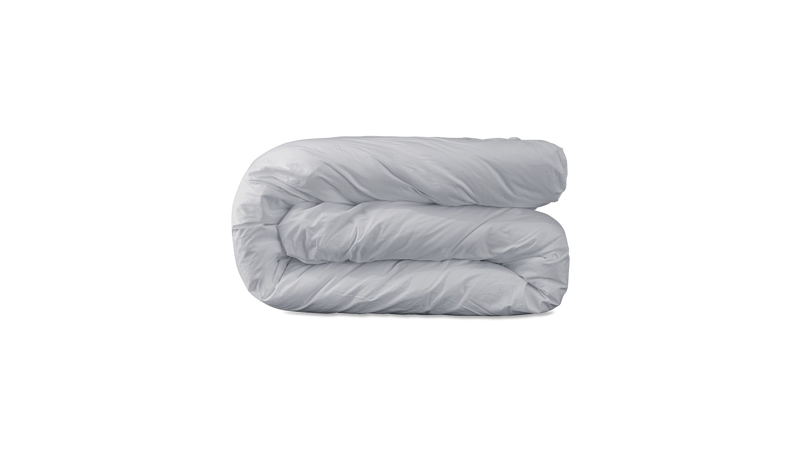 Housse de couette 1 personne 140 x 200 cm en coton lavé percale Gris Buée