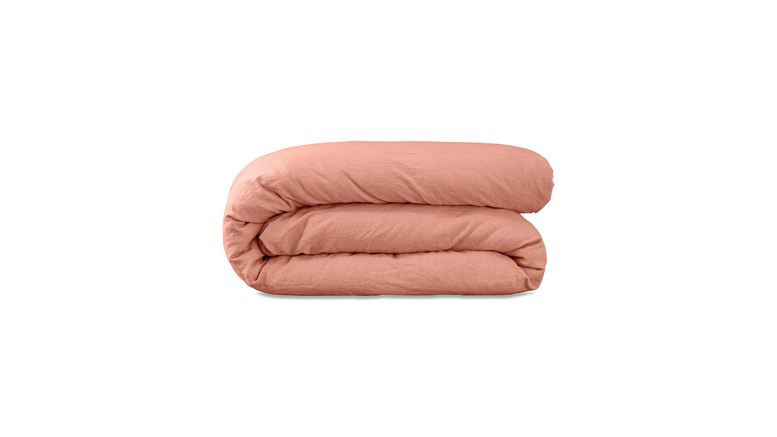 Housse de couette 2 personnes en lin lavé uni Rose Melba Housse de couette 2 personnes en lin lavé uni Rose Melba