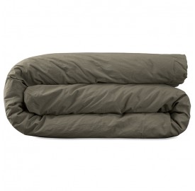 Housse de couette 2 personnes en coton lavé percale bio Vert De Terre