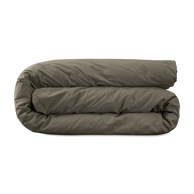 Housse de couette 2 personnes en coton lavé percale bio Vert De Terre Housse de couette 2 personnes en coton lavé percale bio Vert De Terre