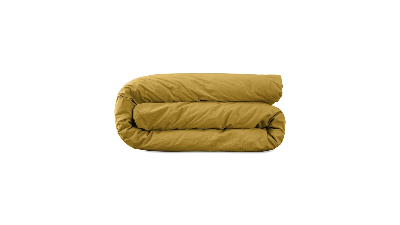 Housse de couette 2 personnes en coton lavé percale bio Jaune Safran Housse de couette 2 personnes en coton lavé percale bio Jaune Safran