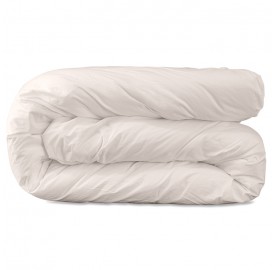 Housse de couette 2 personnes en coton lavé percale bio Rose Yogourt