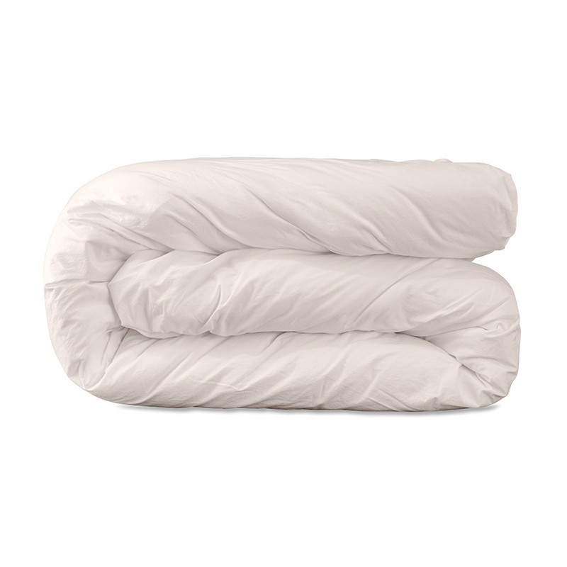 Housse de couette 2 personnes en coton lavé percale bio Rose Yogourt Housse de couette 2 personnes en coton lavé percale bio Rose Yogourt