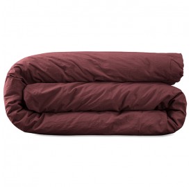 Housse de couette 2 personnes en coton lavé percale bio Rose Tomette