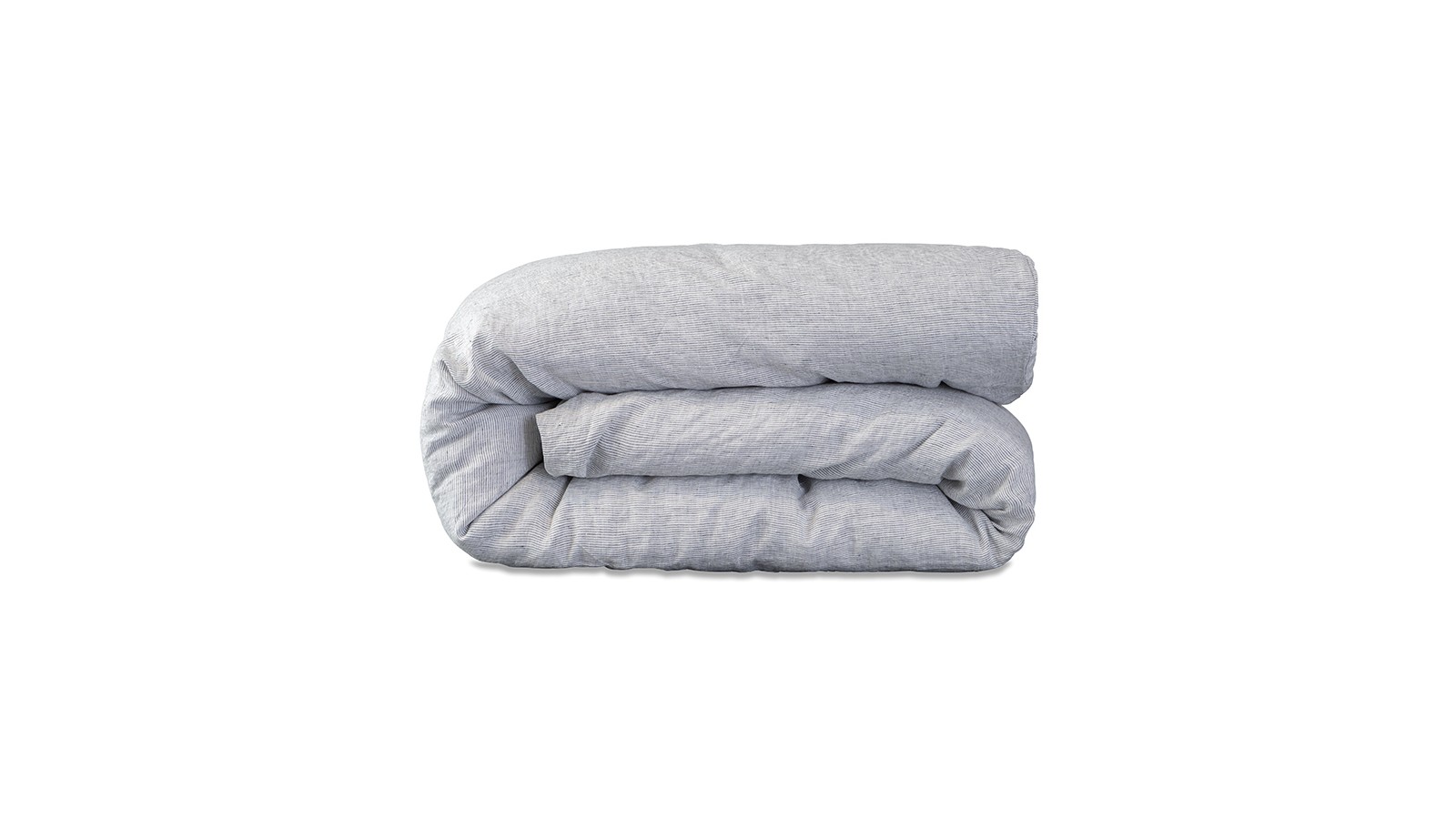 Housse de couette lit bébé 100 x 140 cm en lin lavé chambray Rayure Colette Denim