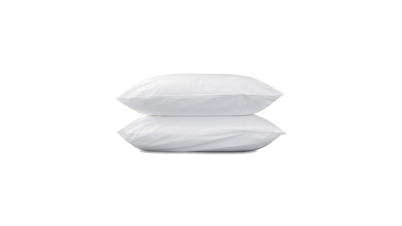 Taies d'oreiller carrées 65 x 65 cm en coton lavé percale uni x2 Blanc Optique