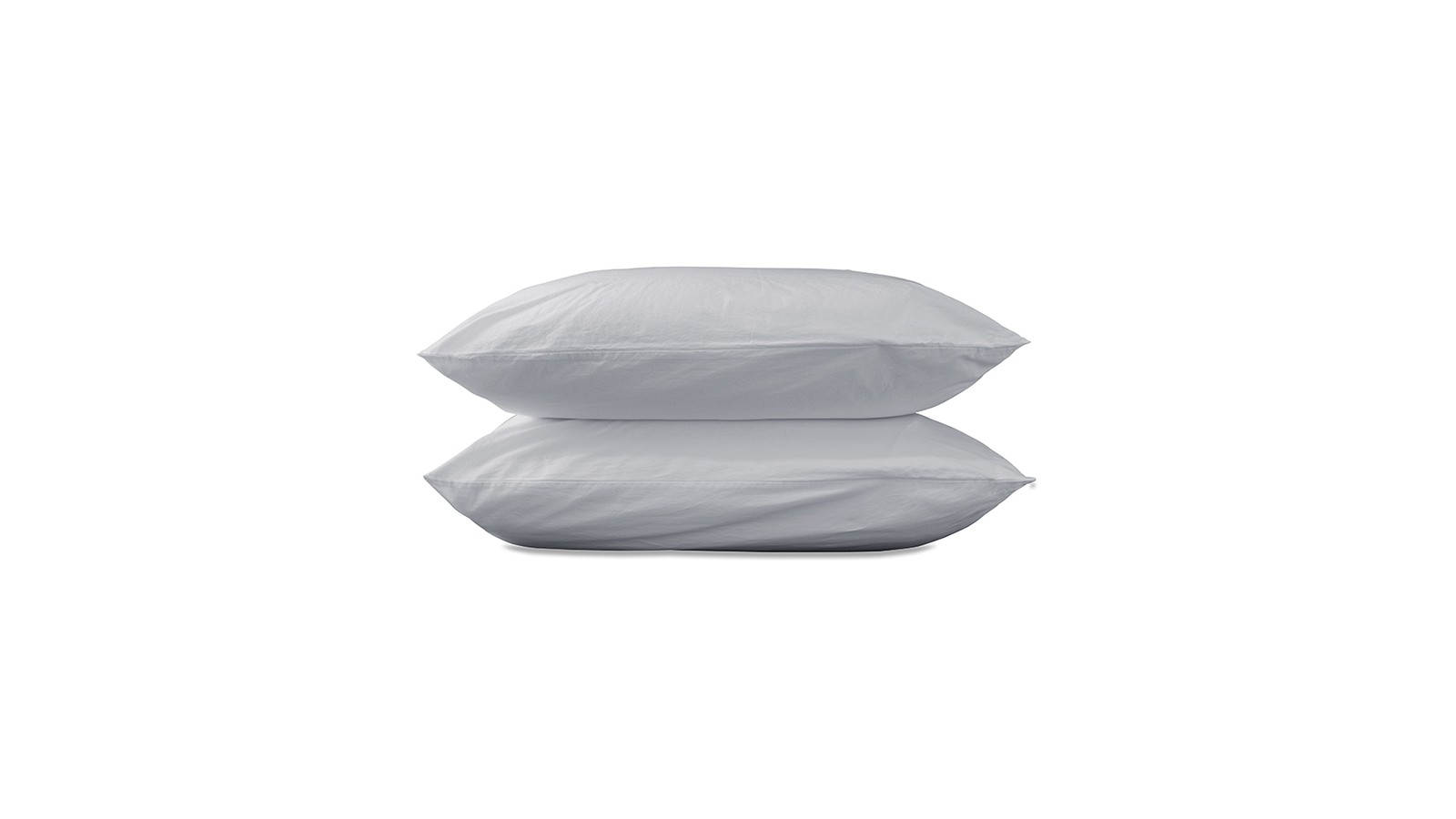 Taies d'oreiller carrées 65 x 65 cm en coton lavé percale uni x2 Gris Buée