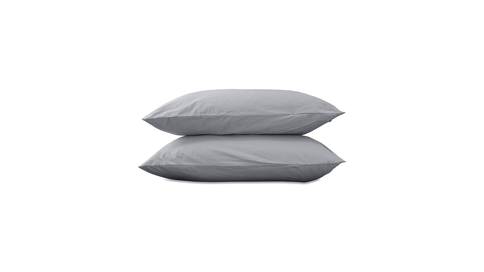 Taies d'oreiller carrées 65 x 65 cm en coton lavé percale uni x2 Gris Ciment Taies d'oreiller carrées 65 x 65 cm en coton lavé percale uni x2 Gris Ciment