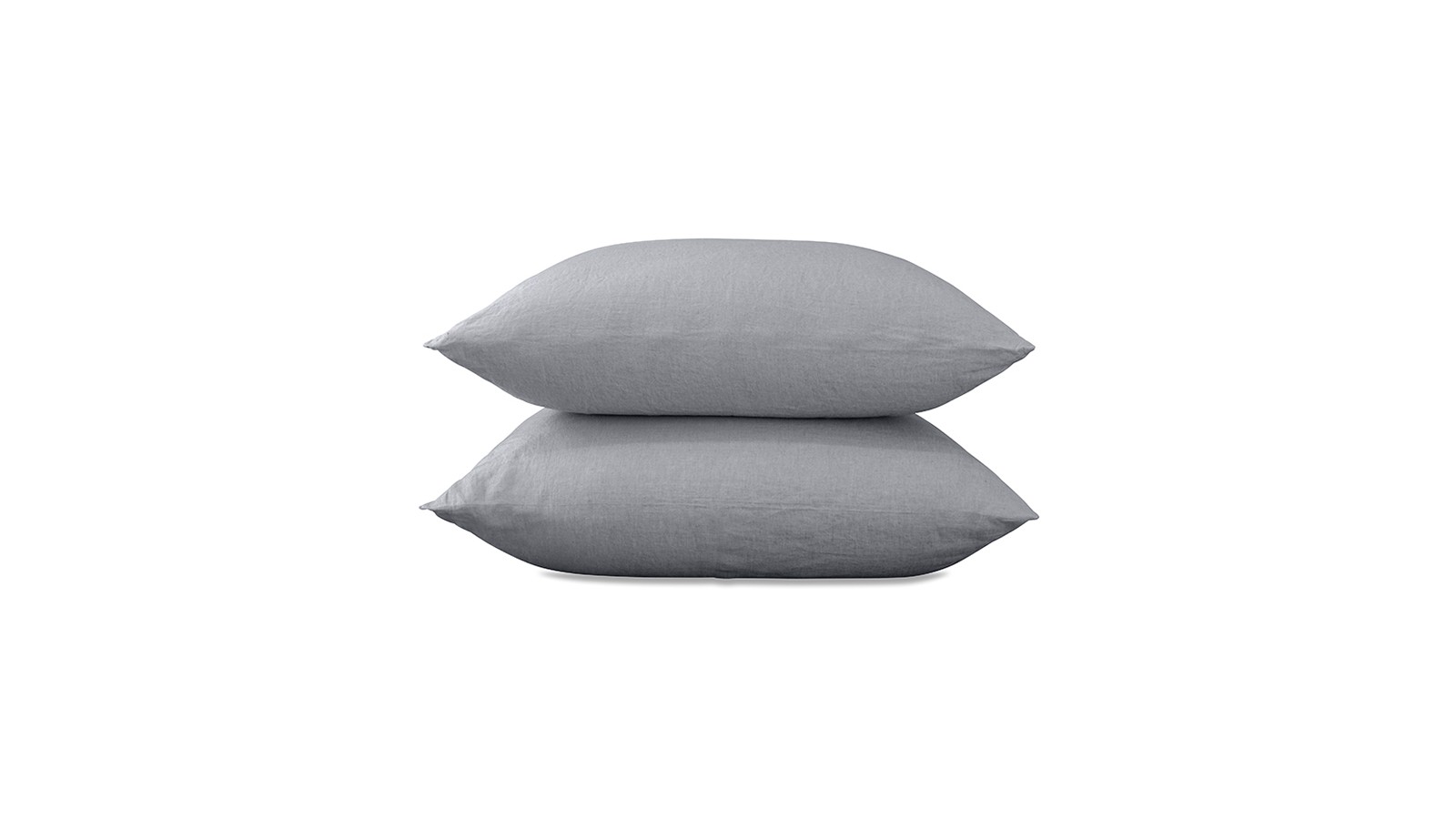 Taies d'oreiller rectangulaires 50 x 70 cm en lin lavé uni x2 Gris Ciment Taies d'oreiller rectangulaires 50 x 70 cm en lin lavé uni x2 Gris Ciment