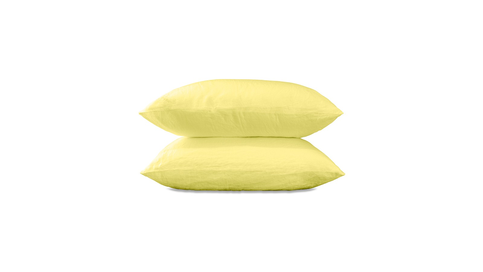 Taies d'oreiller rectangulaires 50 x 70 cm en lin lavé uni x2 Jaune Limonade Taies d'oreiller rectangulaires 50 x 70 cm en lin lavé uni x2 Jaune Limonade