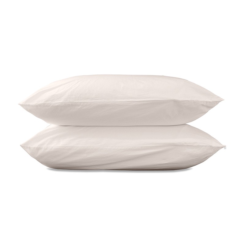 Taies d'oreiller rectangulaires 50 x 70 cm en coton lavé percale uni x2 Rose Yogourt Taies d'oreiller rectangulaires 50 x 70 cm en coton lavé percale uni x2 Rose Yogourt