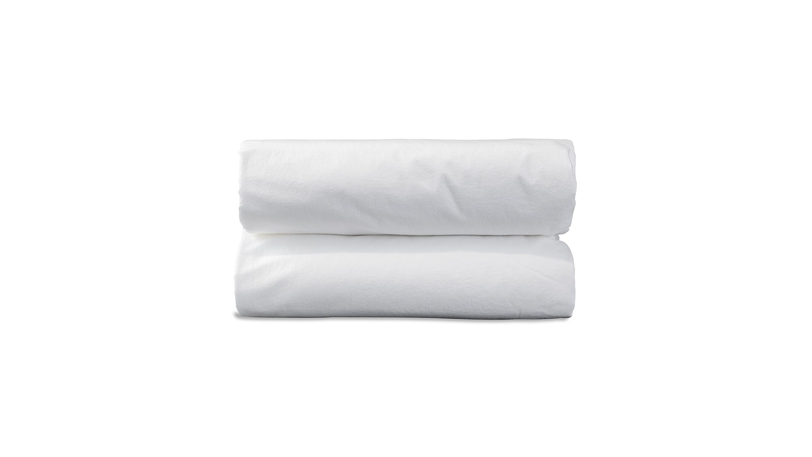 Drap housse 1 personne 90 x 190 cm en coton lavé percale bio Blanc Optique