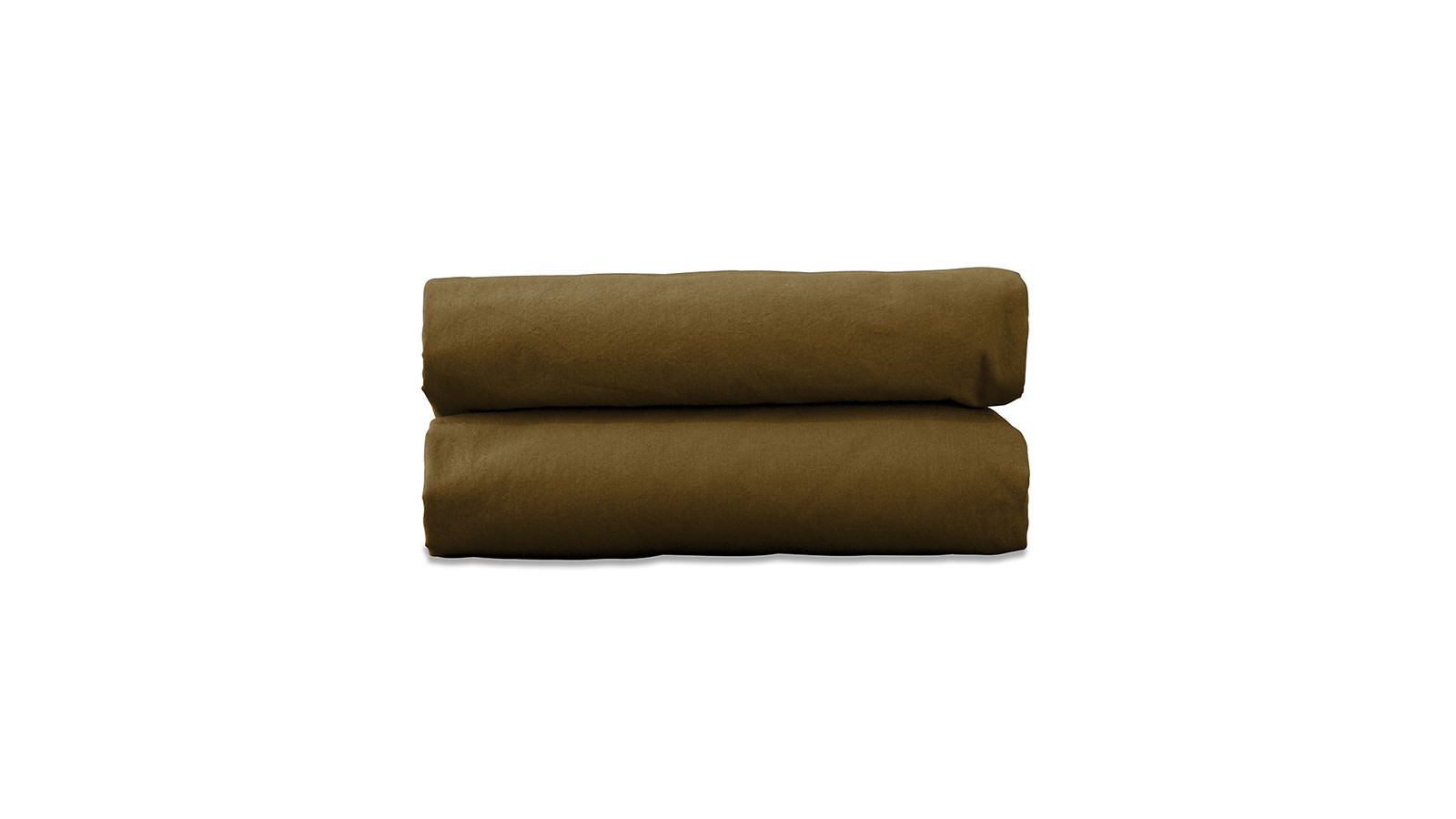 Drap housse 1 personne 90 x 190 cm en coton lavé percale bio Caramel