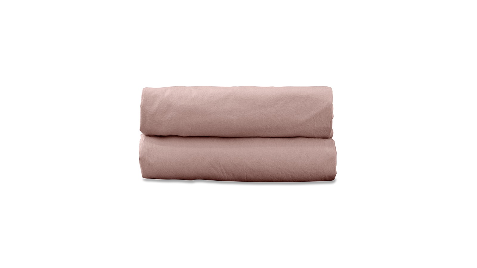 Drap housse 1 personne 90 x 190 cm en coton lavé percale bio Rose Rétro