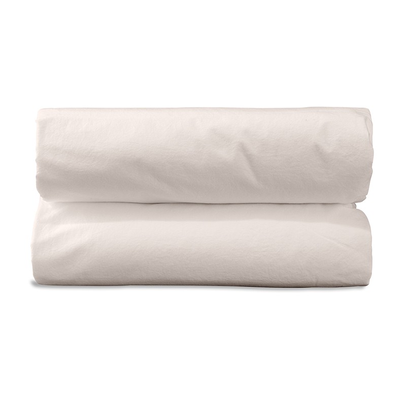 Drap housse 2 personnes en coton lavé percale bio Rose Yogourt Drap housse 2 personnes en coton lavé percale bio Rose Yogourt