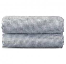 Drap housse bébé en lin lavé chambray Rayure Colette Denim