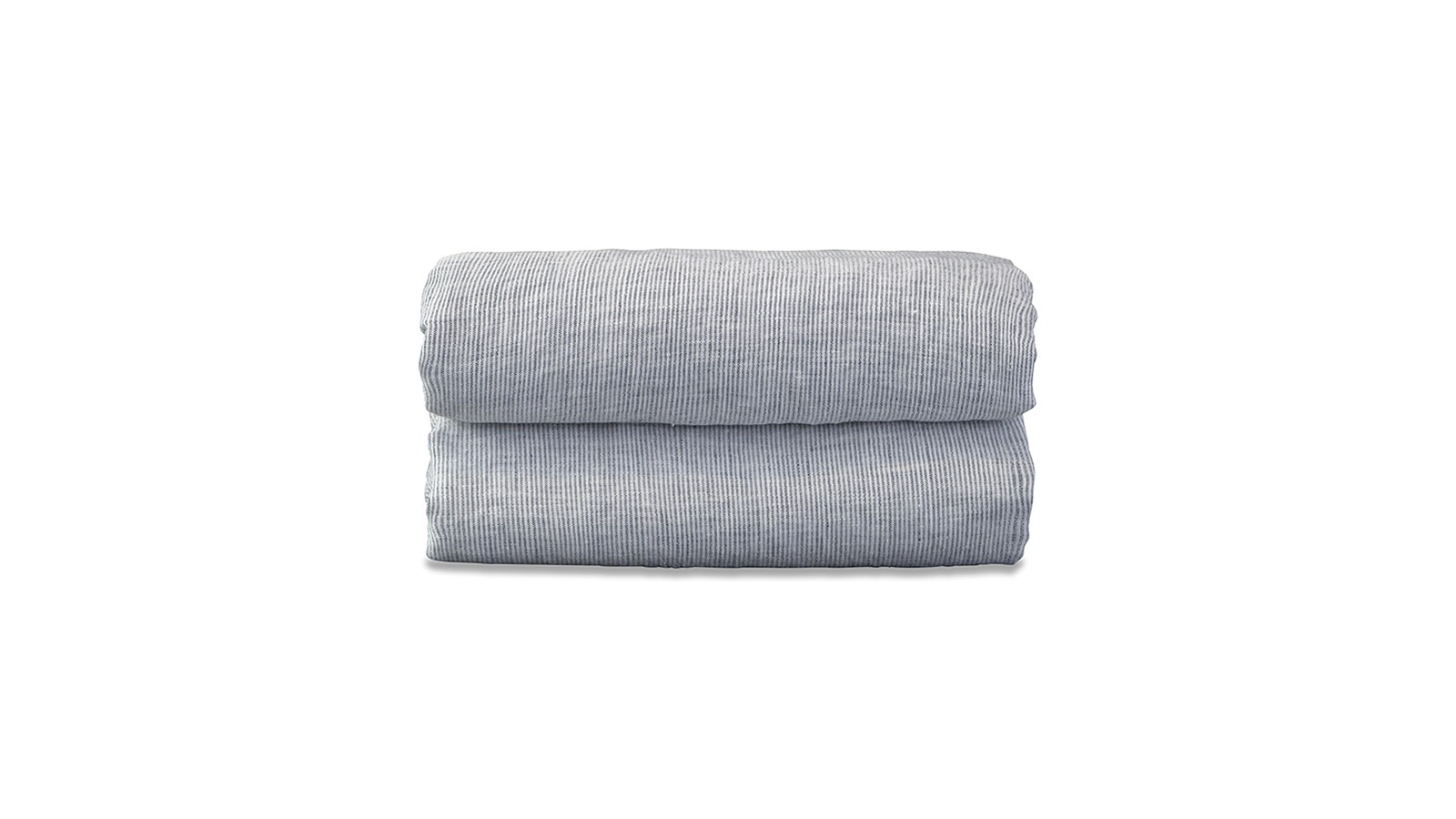 Drap housse bébé en lin lavé chambray Rayure Colette Denim