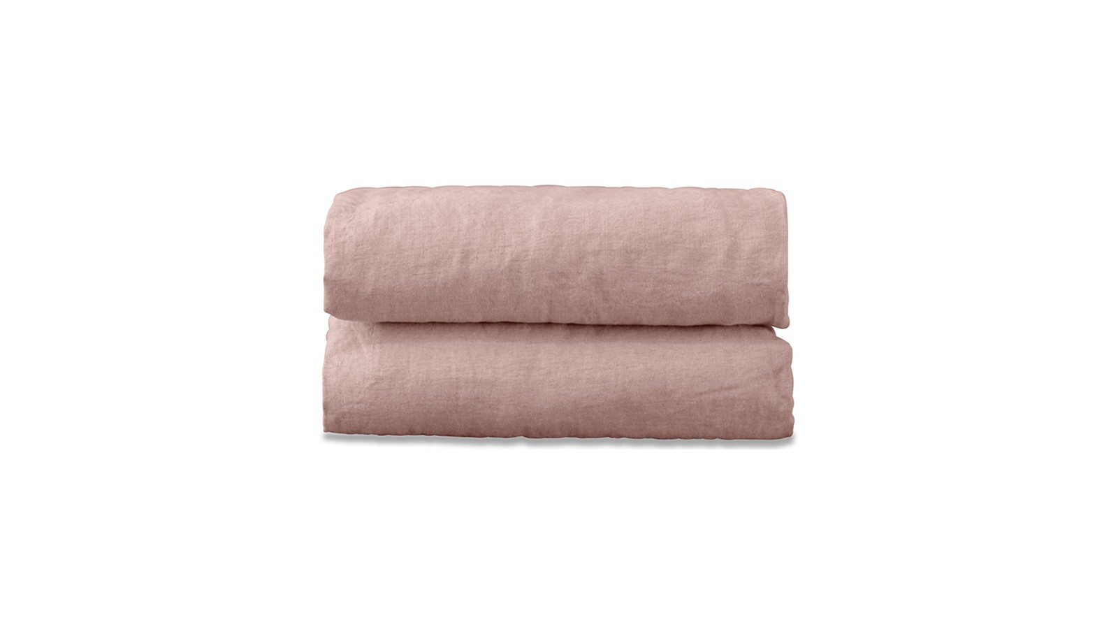 Drap plat 1 personne 180 x 290 cm en lin lavé uni Rose Rétro