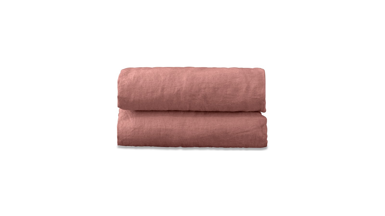 Drap plat 1 personne 180 x 290 cm en lin lavé uni Rose Boudoir