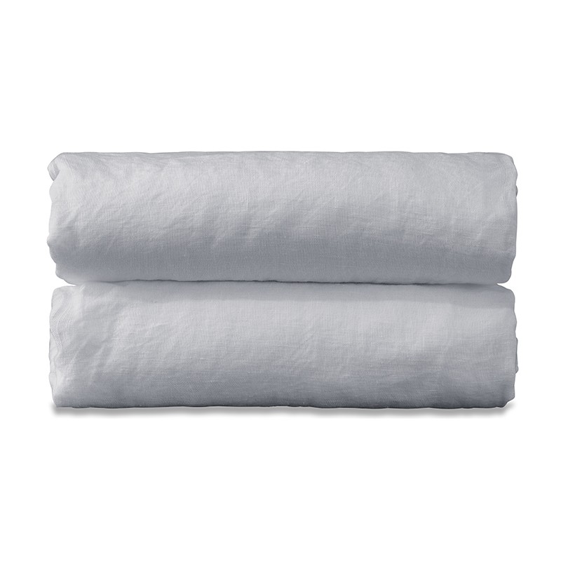 Drap plat 2 personnes en lin lavé uni Gris Buée Drap plat 2 personnes en lin lavé uni Gris Buée