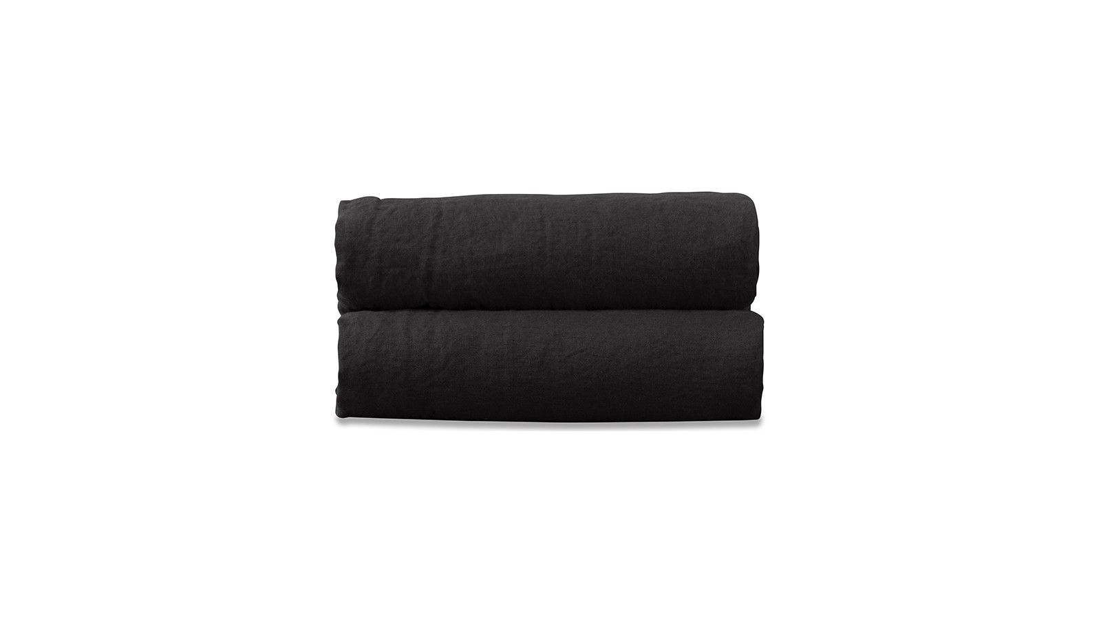 Drap plat 2 personnes en lin lavé uni Noir Noir Drap plat 2 personnes en lin lavé uni Noir Noir
