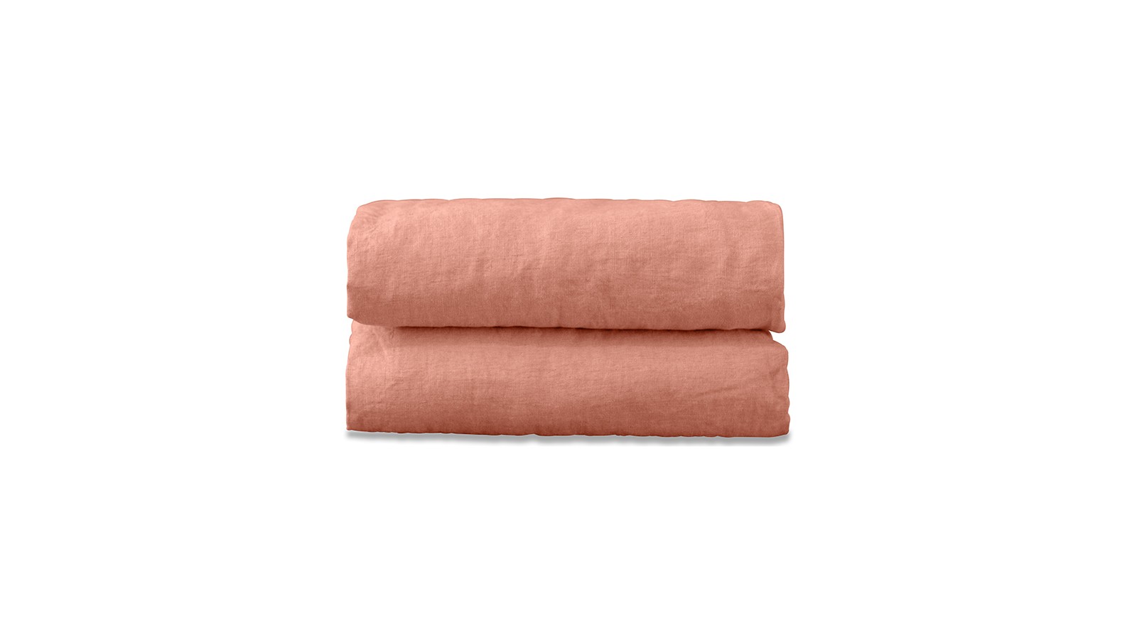 Drap plat 2 personnes en lin lavé uni Rose Melba Drap plat 2 personnes en lin lavé uni Rose Melba