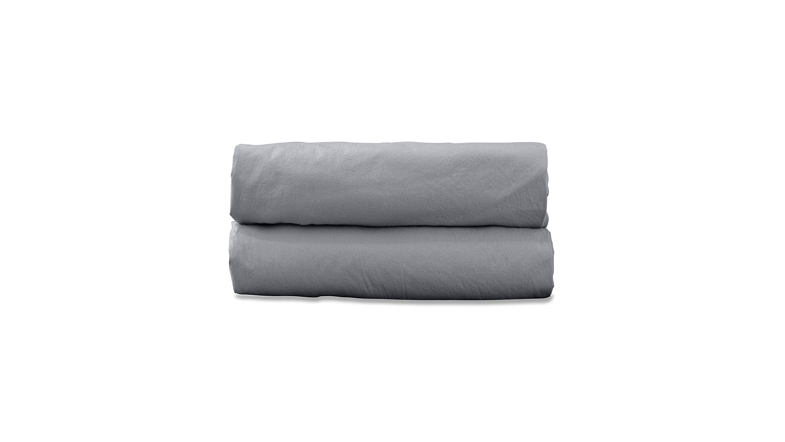 Drap plat 2 personnes en coton lavé percale bio Gris Ciment Drap plat 2 personnes en coton lavé percale bio Gris Ciment
