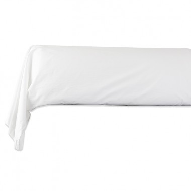 Taie de traversin en coton lavé percale bio Blanc Optique