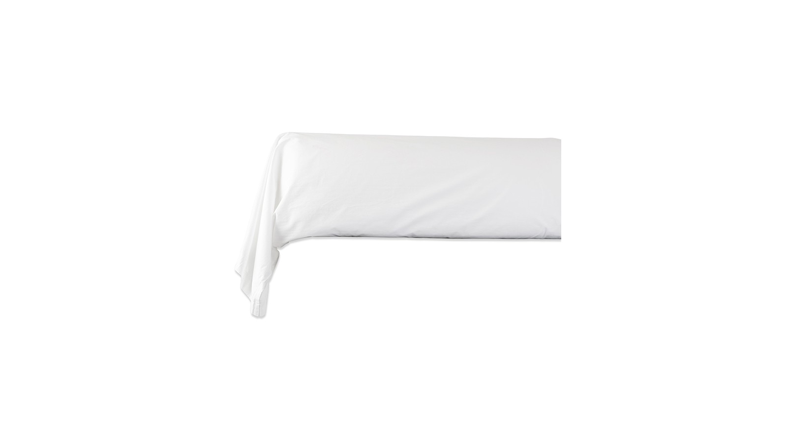 Taie de traversin en coton lavé percale bio Blanc Optique