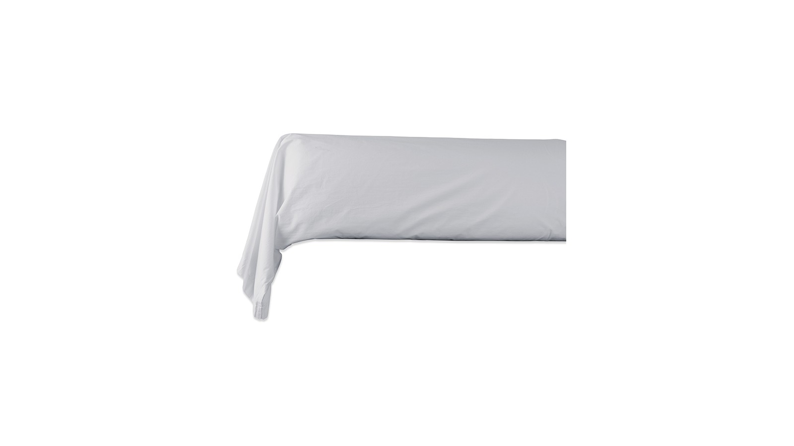 Taie de traversin en coton lavé percale bio Gris Buée