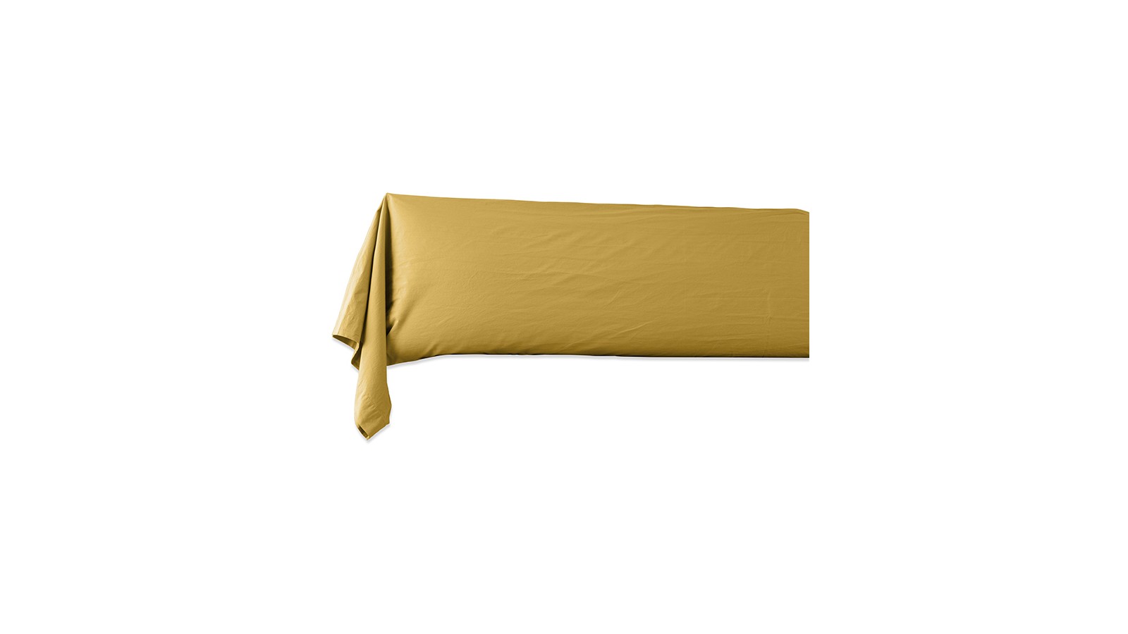 Taie de traversin en coton lavé percale bio Jaune Safran Taie de traversin en coton lavé percale bio Jaune Safran