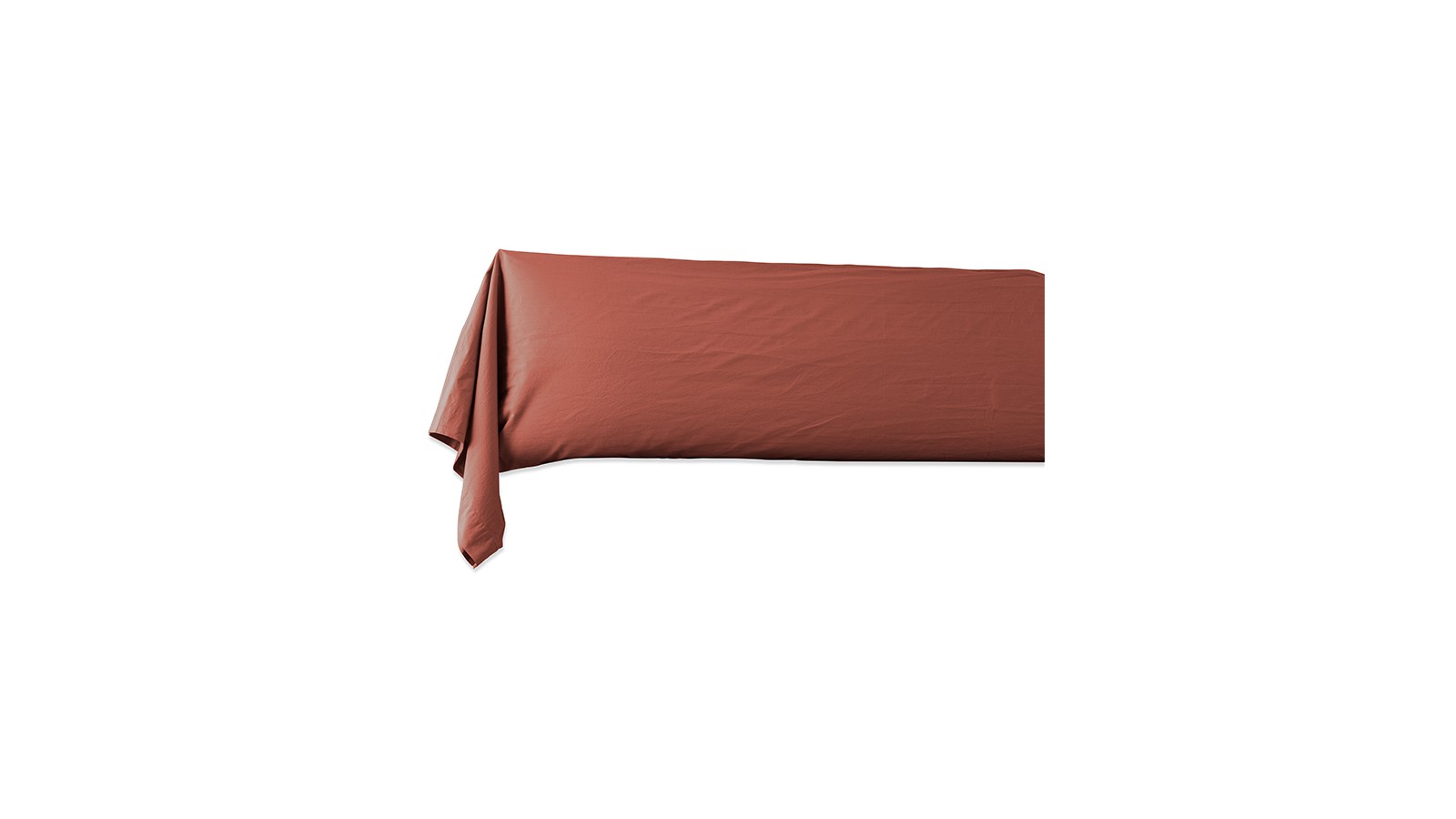 Taie de traversin en coton lavé percale bio Orange Terracotta