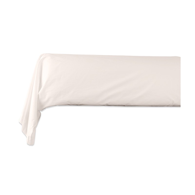 Taie de traversin en coton lavé percale bio Rose Yogourt Taie de traversin en coton lavé percale bio Rose Yogourt