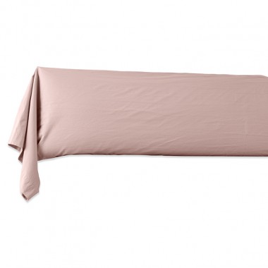 Taie de traversin en coton lavé percale bio Rose Rétro