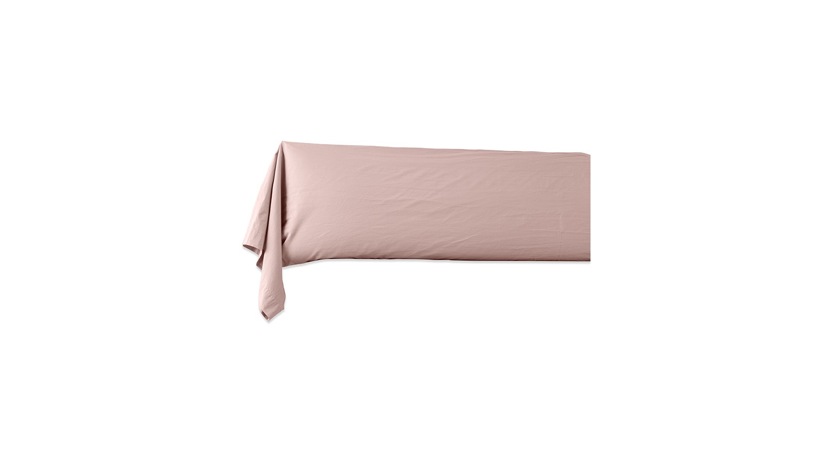 Taie de traversin en coton lavé percale bio Rose Rétro