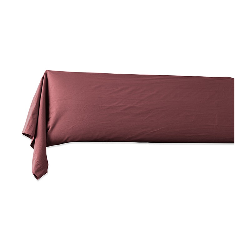 Taie de traversin en coton lavé percale bio Rose Tomette Taie de traversin en coton lavé percale bio Rose Tomette