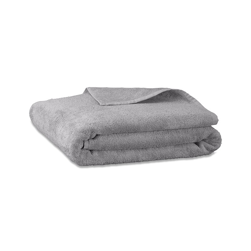 Drap de bain en éponge de coton bio Gris Ciment Drap de bain en éponge de coton bio Gris Ciment